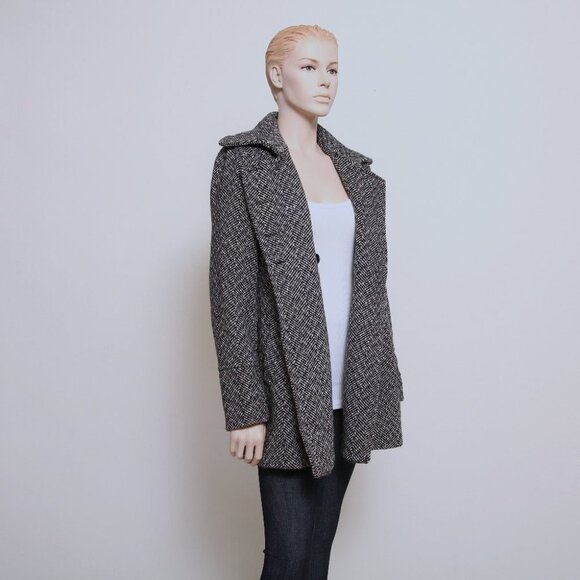 Guess Herringbone Double Breasted Wool Blend Coat - Picture 2 of 12